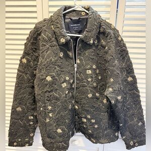 Abercrombie & Fitch Floral Embroidered Heavy Duty Jacket